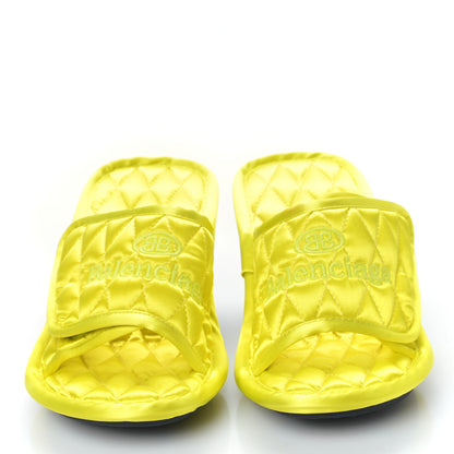 Balenciaga Satin Quilted Home 80mm Sandals 37 Lime 2 of 7