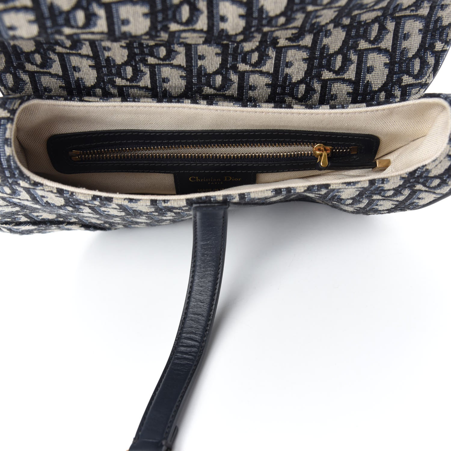 Christian Dior Oblique Saddle Bag Blue 5 of 10