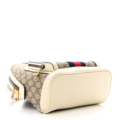 Gucci GG Supreme Monogram Textured Calfskin Web Small Ophidia Day Backpack Beige Ebony Mystic White 4 of 10