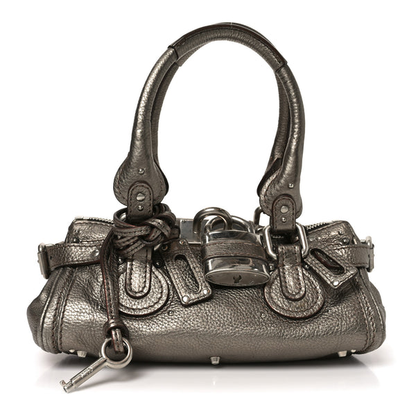 Chloeパディントンメタリックシルバー Chloe Metallic Calfskin Small Paddington Satchel Acier 1859105