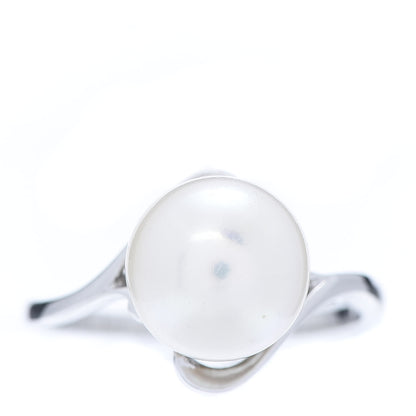 Mikimoto 14K White Gold Akoya Pearl 9.5mm Ring 53 6.5 1 of 5