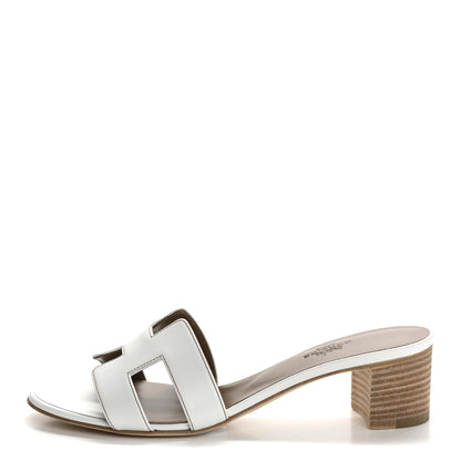 Hermes Calfskin Oasis Sandals 37.5 White 1 of 9