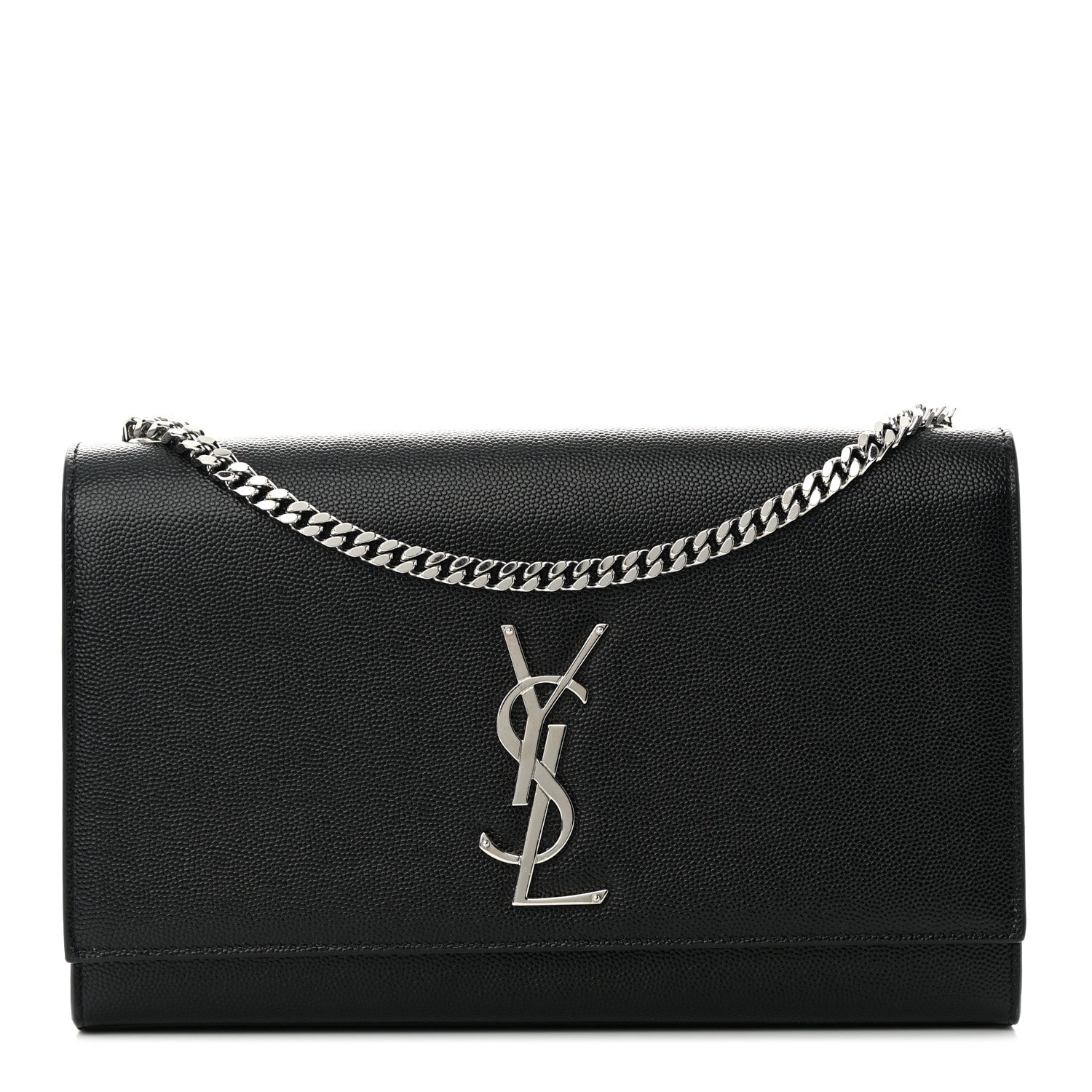 Saint Laurent Grain De Poudre Medium Classic Monogram Kate Satchel Black 1 of 12