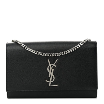 Saint Laurent Grain De Poudre Medium Classic Monogram Kate Satchel Black 1 of 12