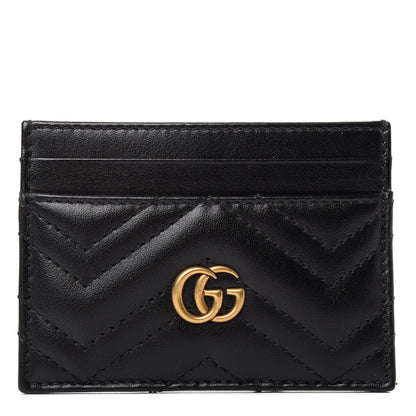 Gucci Calfskin Matelasse GG Marmont Card Holder Black 1 of 5