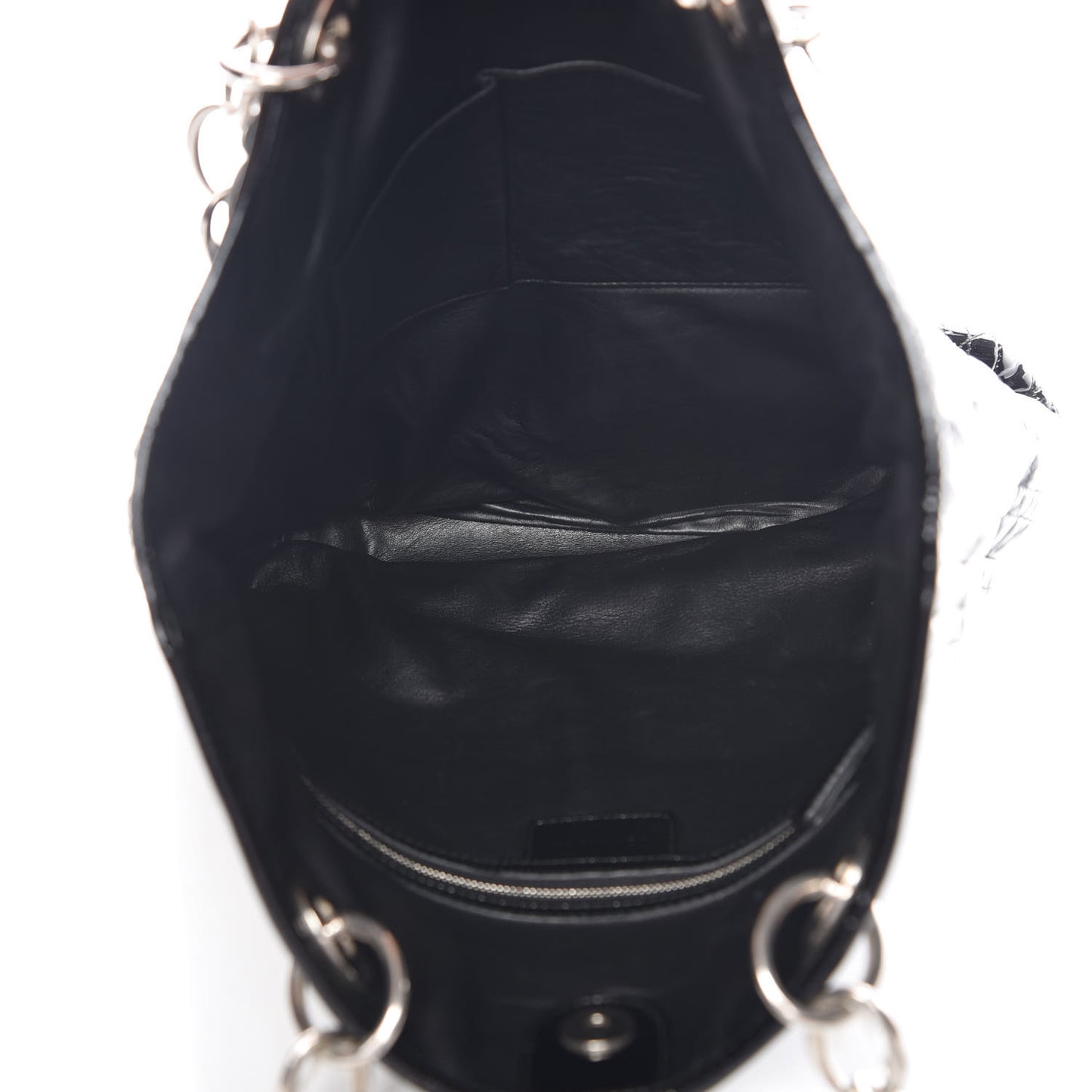 Patent Cannage Dior Soft Shopping Tote Black