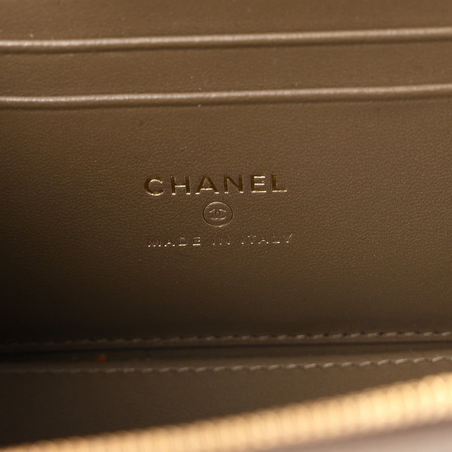 Chanel Calfskin Lizard Embossed Top Handle Vanity With Chain Dark Khaki 6 of 11