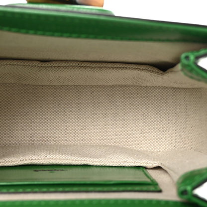 Gucci Boarded Dyana Lux Calfskin Web Small Bamboo 1947 Top Handle Bag Spring Green 5 of 9