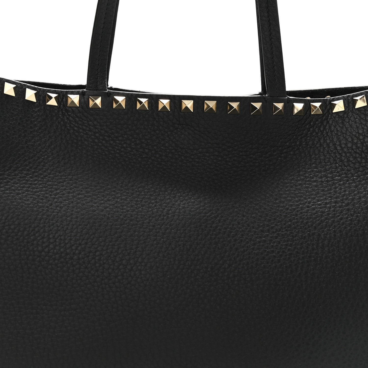 Valentino Garavani Grained Calfskin Small Rockstud Shoulder Tote Black 8 of 10