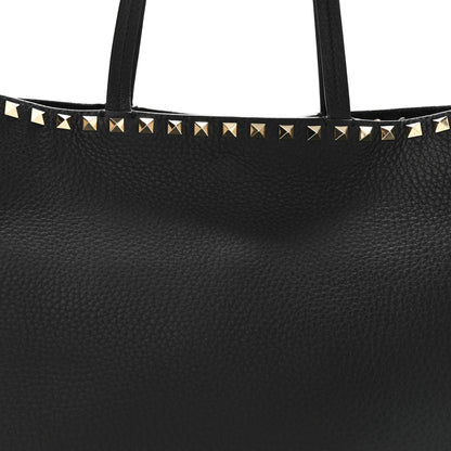 Valentino Garavani Grained Calfskin Small Rockstud Shoulder Tote Black 8 of 10