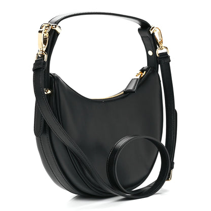 Prada Soft Calfskin Arque Shoulder Bag Black 3 of 12