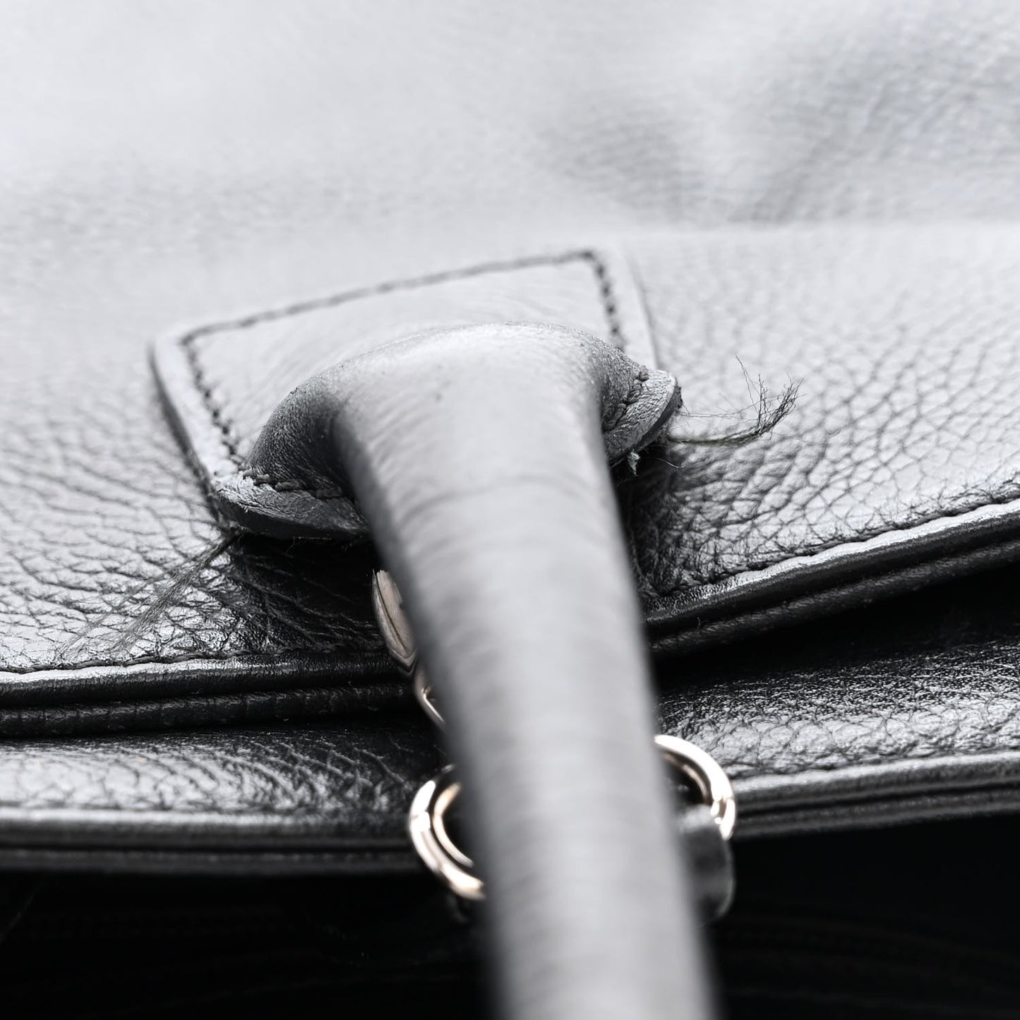 Calfskin Cerf Executive Shopper Tote Black