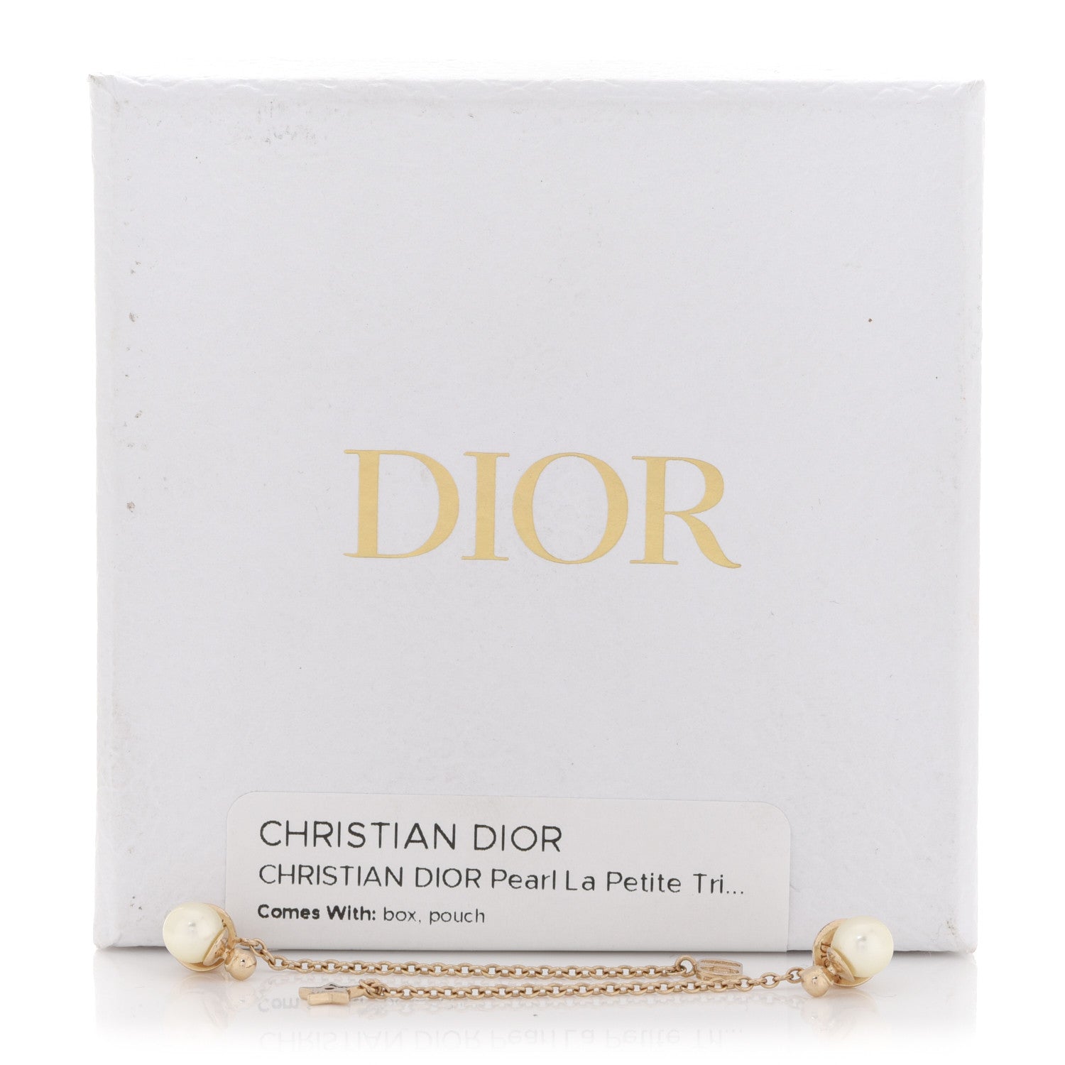 Christian Dior Pearl La Petite Tribale Dangle Chain Earrings Gold 5 of 5