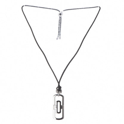 Bulgari Stainless Steel Diamond Parentesi Pendant Necklace 5 of 6