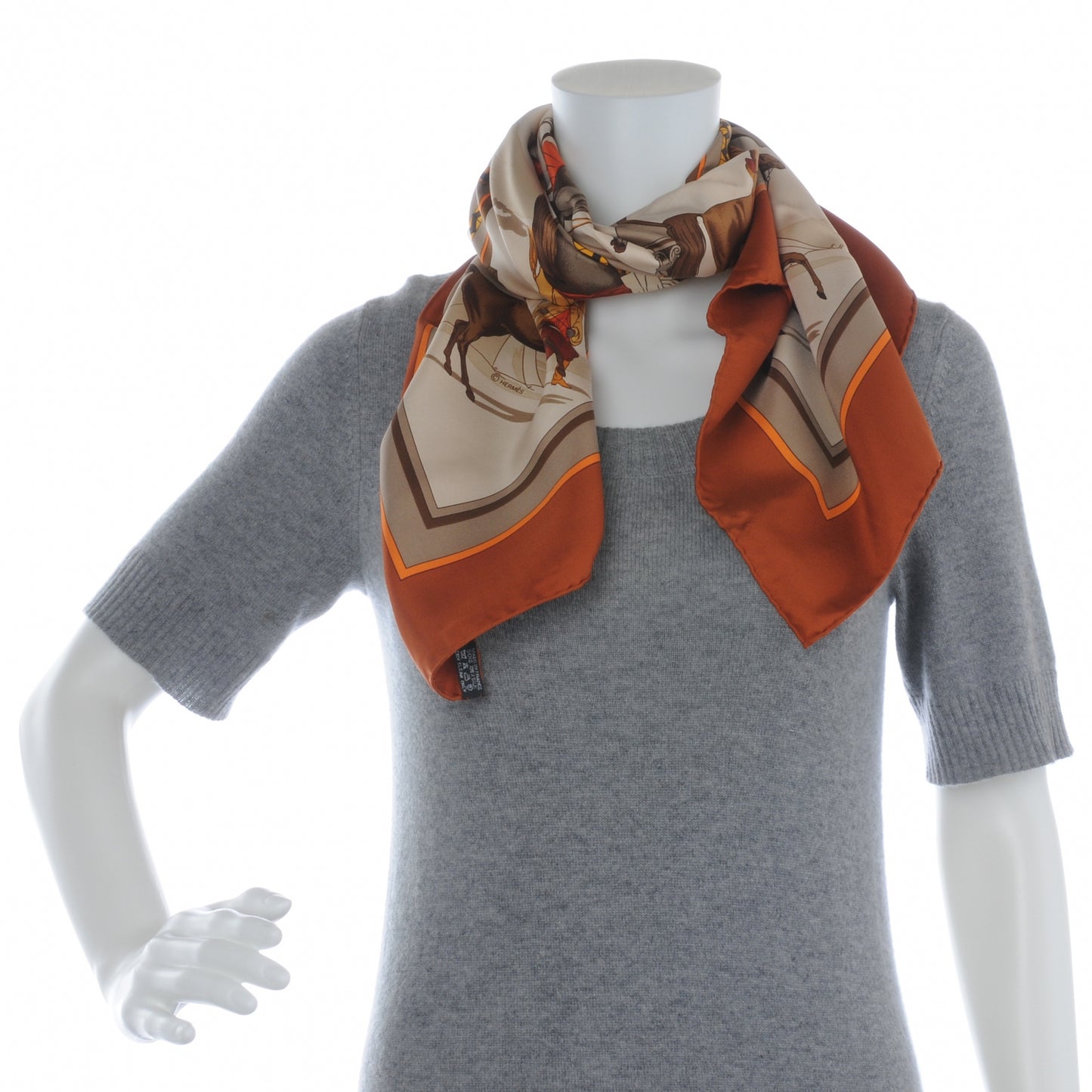 Silk Chevaux Arabes Scarf 90