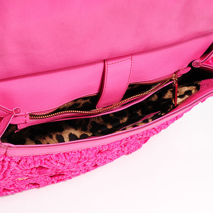 Dolce & Gabbana Straw Crocheted Miss Sicily Top Handle Bag Rosa 4 of 6