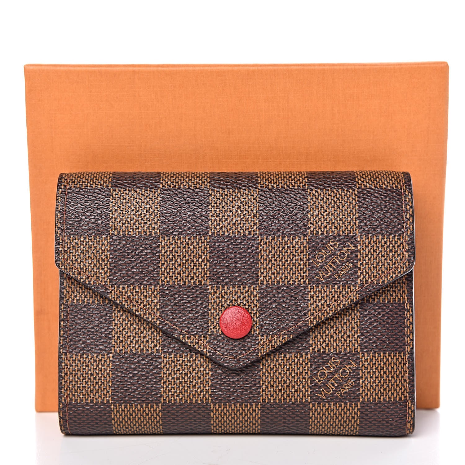 Louis Vuitton Damier Ebene Victorine Wallet Red 8 of 8