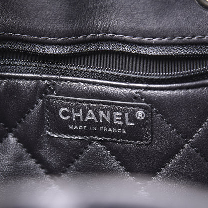 Chanel Calfskin Stitched Large Urban Luxury Drawstring Backpack Black 7 of 10