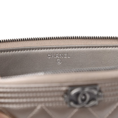 Chanel Metallic Caviar Quilted Small Zipped Boy Pouch Copper 6 of 12