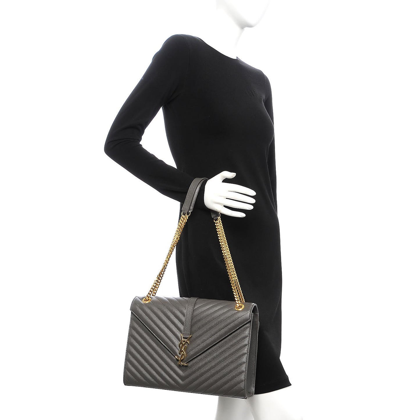 Grain De Poudre Matelasse Chevron Large Monogram Satchel Earth