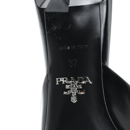 Prada Spazzolato Logo Pointed Toe 55mm Mules 37 Black 7 of 8