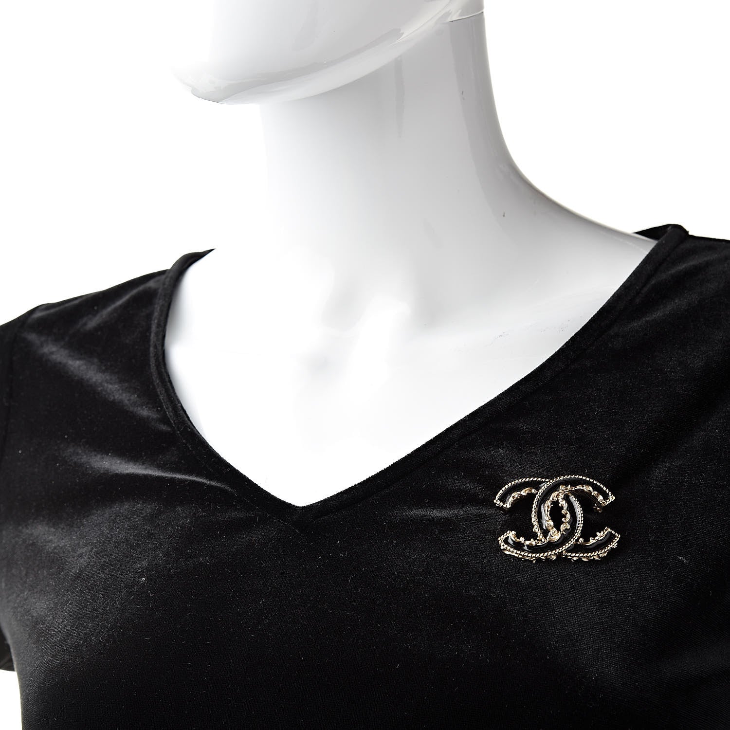Chanel Enamel CC Baroque Brooch Black Gold 2 of 4