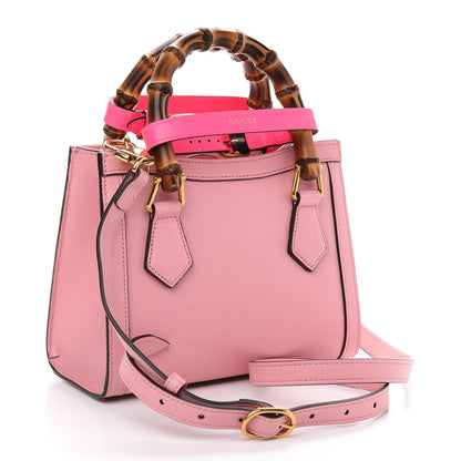 Gucci Wonka Grain Calfskin Mini Diana Tote Bag Wild Rose Fuxia Fluo 3 of 9