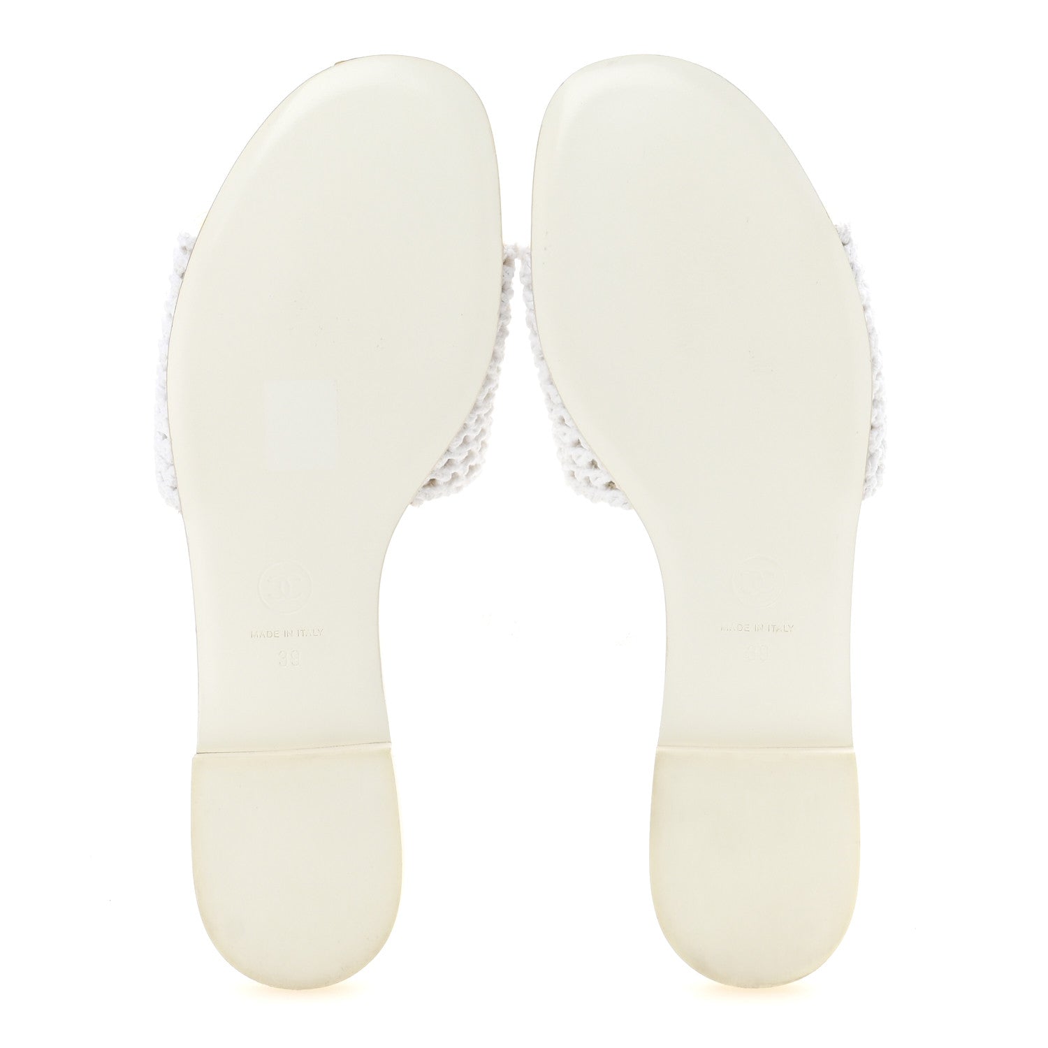 Chanel Crochet CC Mules Sandals 39 White 6 of 10