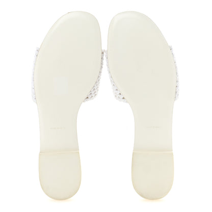 Chanel Crochet CC Mules Sandals 39 White 6 of 10
