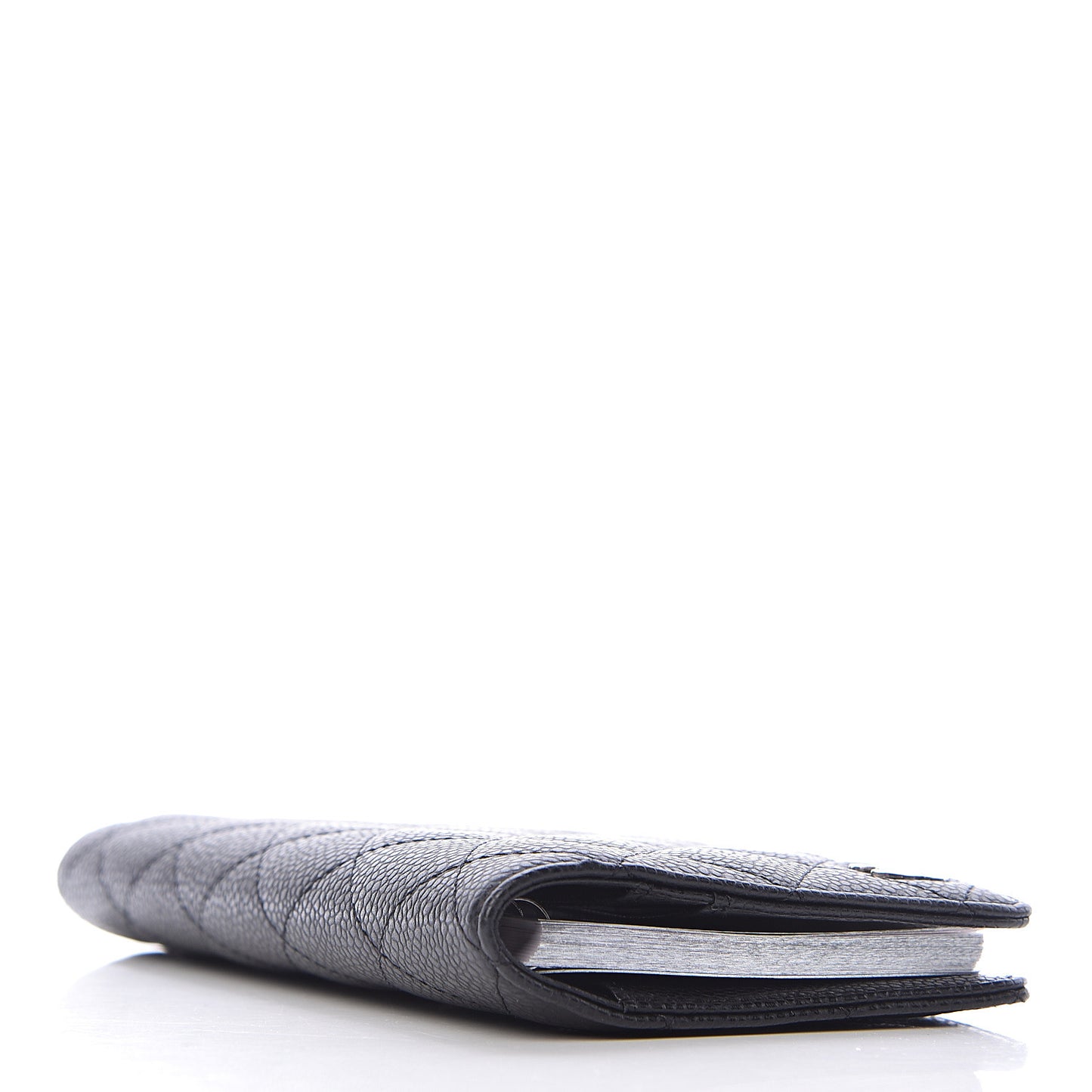 Caviar Quilted Medium Agenda Cover Black