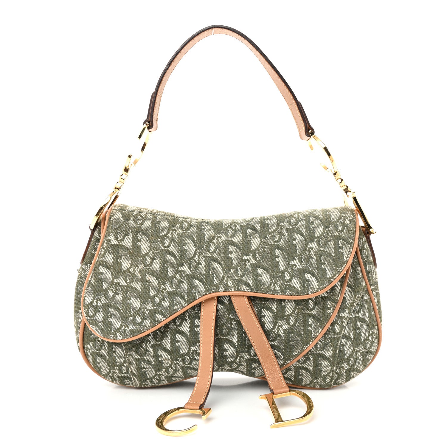 Christian Dior Monogram Double Saddle Bag Green 1 of 10