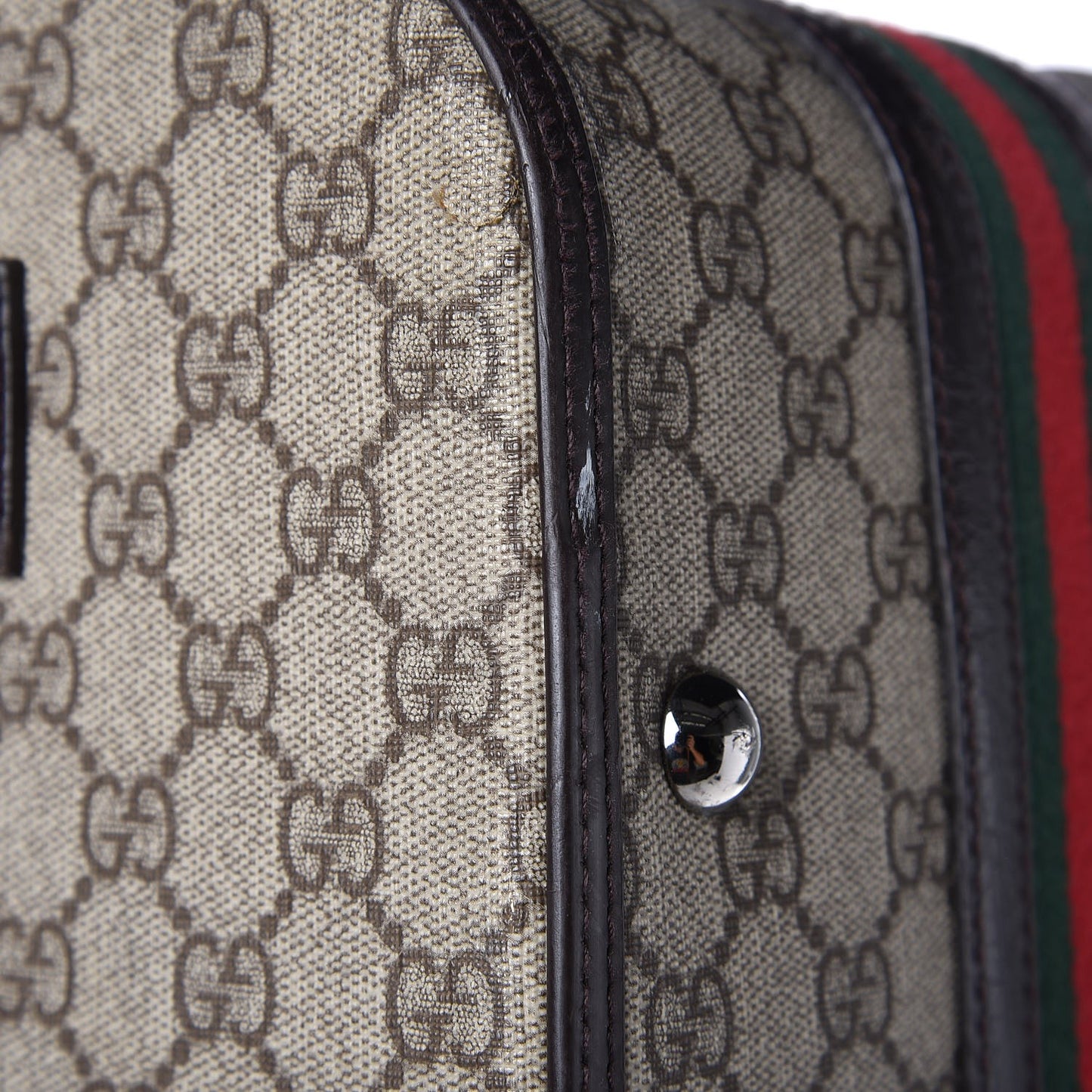 GG Plus Monogram Small Web Trolley Brown