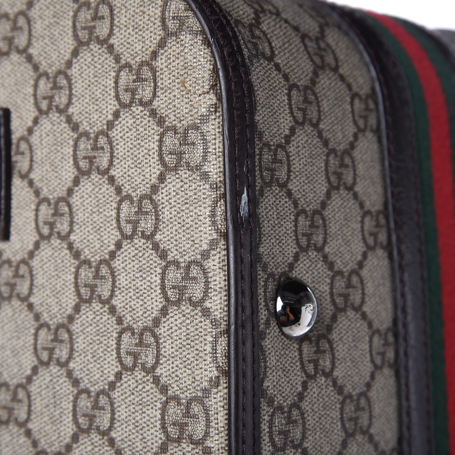 Gucci GG Plus Monogram Small Web Trolley Brown 30 of 41