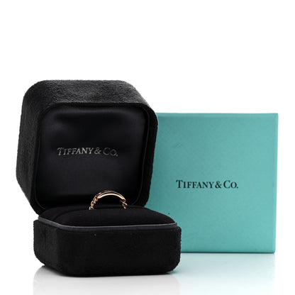 Tiffany 18K Rose Gold Diamond Micro Link Ring 47 4 5 of 5