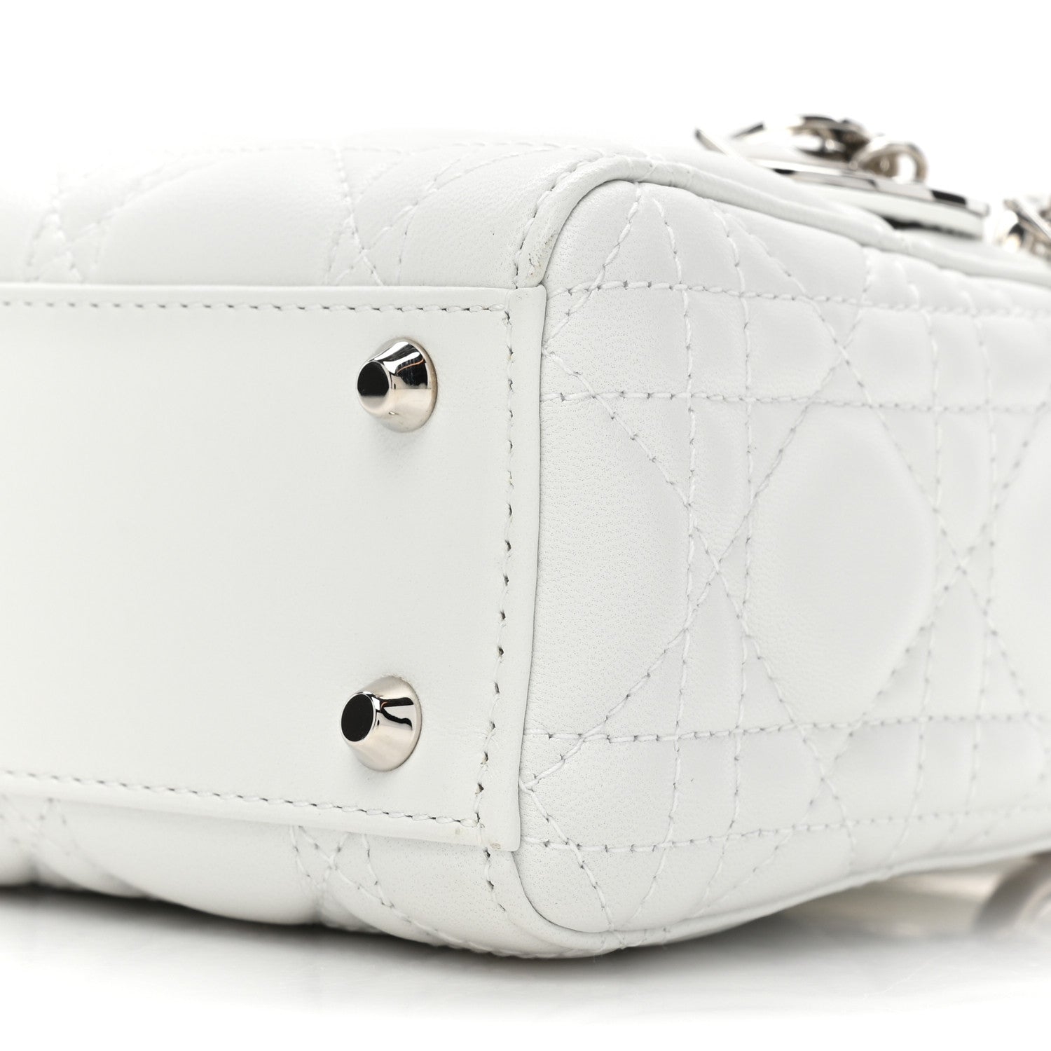 Christian Dior Lambskin Cannage Mini Lady Dior White 8 of 12