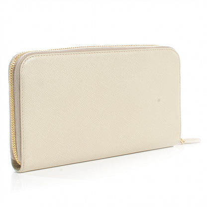 Prada Saffiano Zip Around Wallet Talco 3 of 8