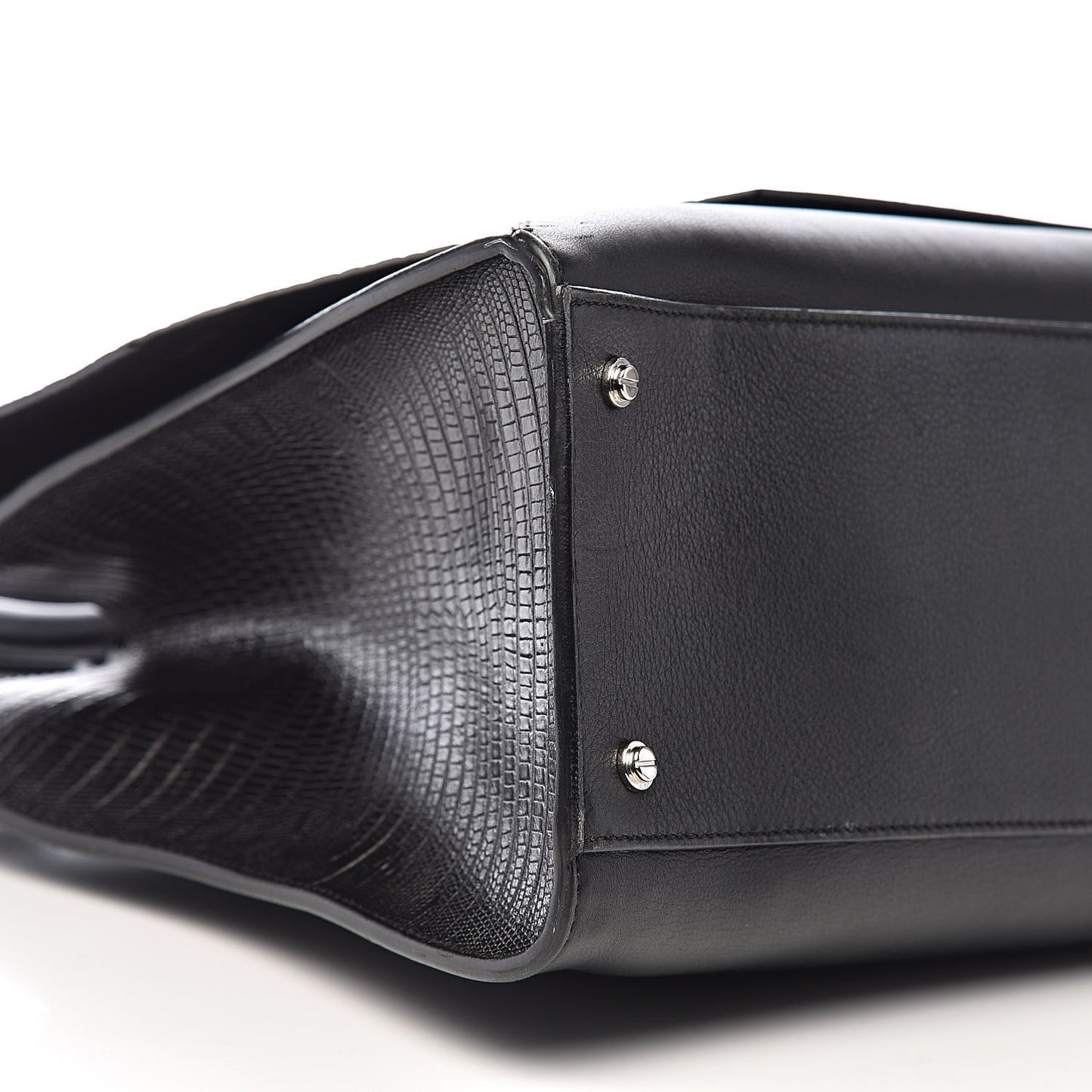 Calfskin Crocodile Embossed Small Obsedia Satchel Black