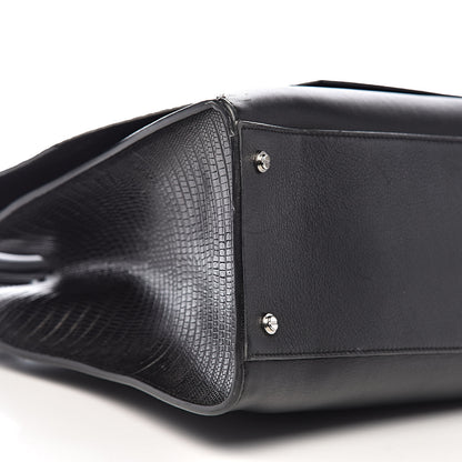 Givenchy Calfskin Crocodile Embossed Small Obsedia Satchel Black 9 of 14