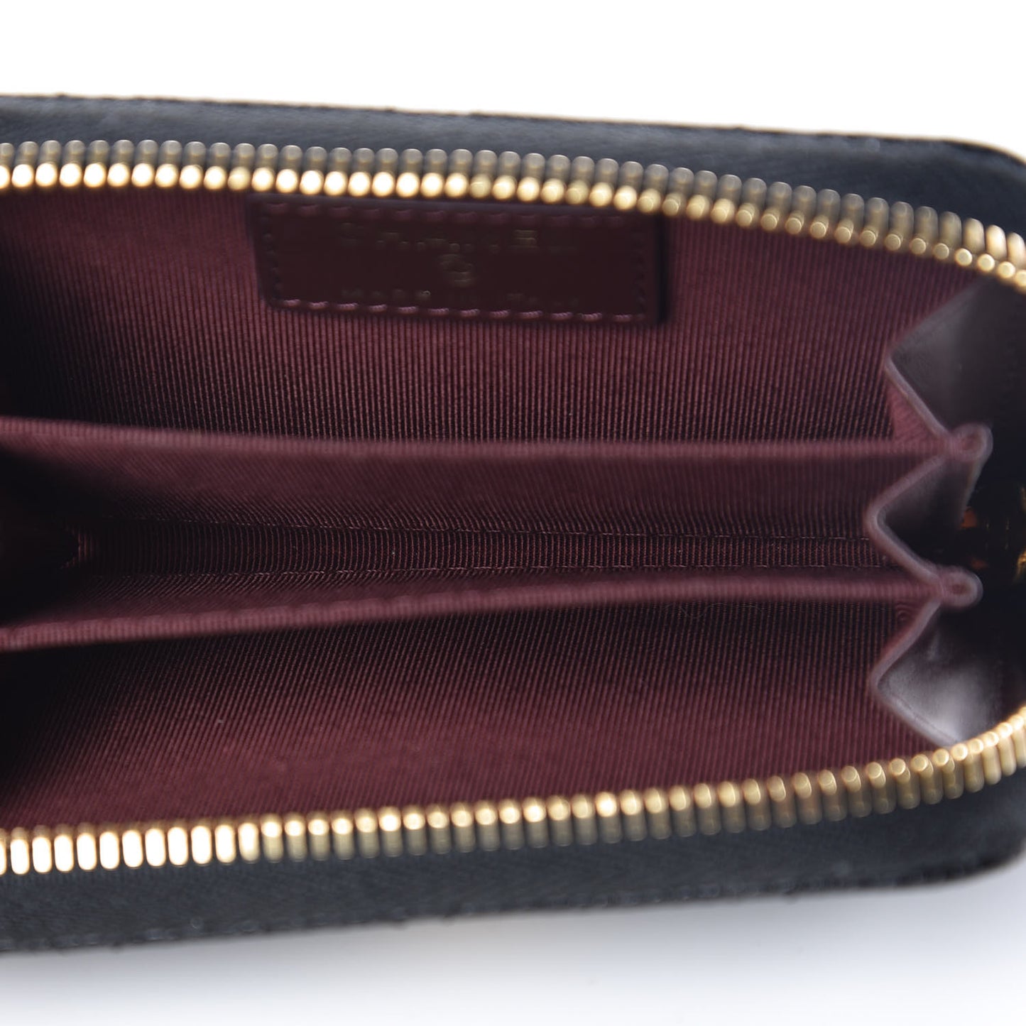 Caviar Quilted Zip Coin Purse Black