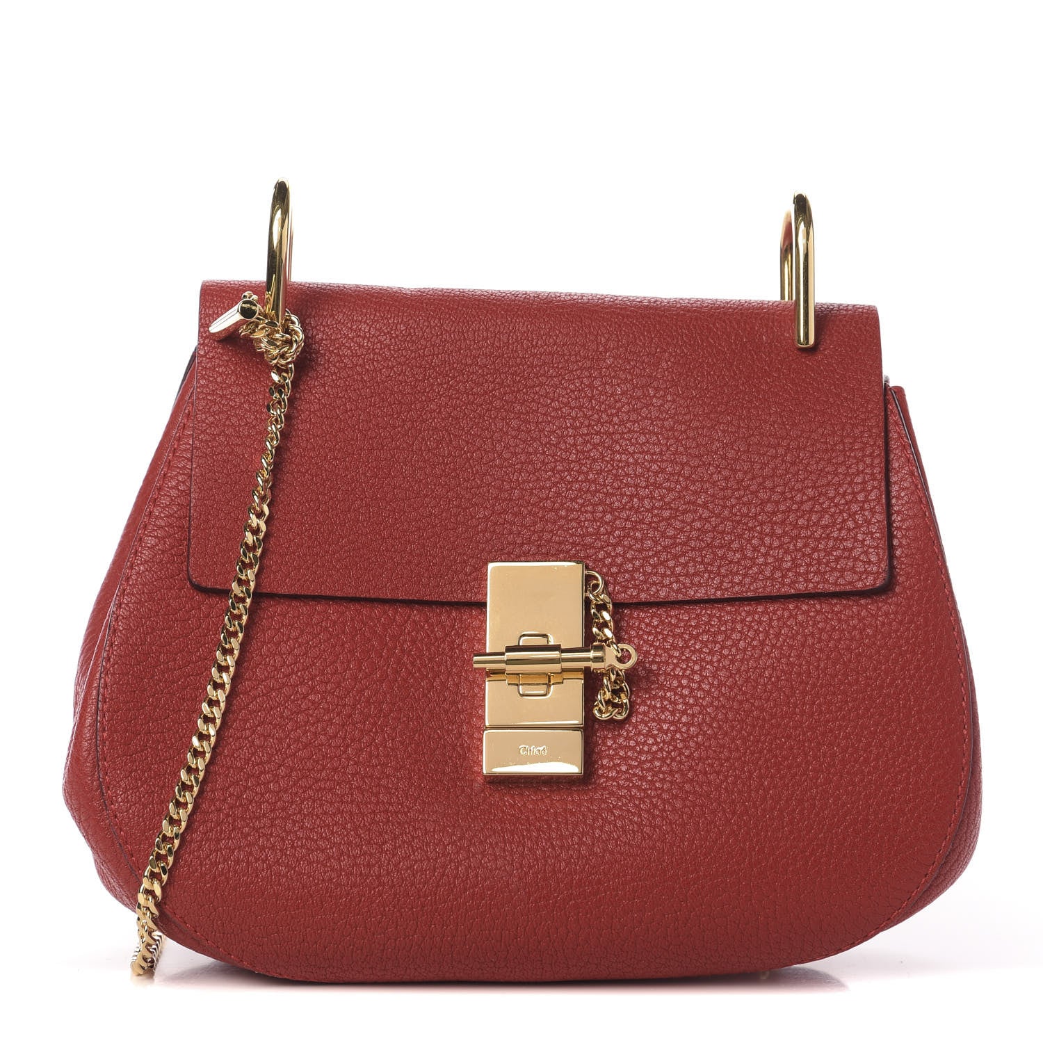 Chloe Grained Lambskin Drew Shoulder Bag Intense Red 1 of 10