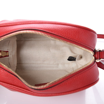Gucci Pebbled Calfskin Small Soho Disco Bag Tabasco Red 5 of 7
