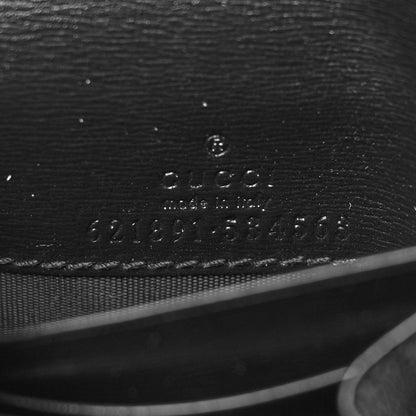 Gucci Boarded Plutone Calfskin Horsebit 1955 Flap Card Case Wallet Black 7 of 11