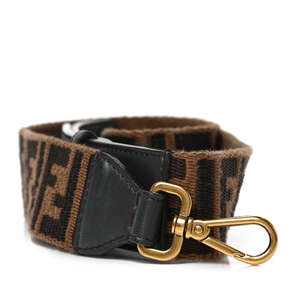 Fendi Ribbon Vitello Century FF 1974 Flat Studded Strap You Fango Marrone Ebano 1 of 4