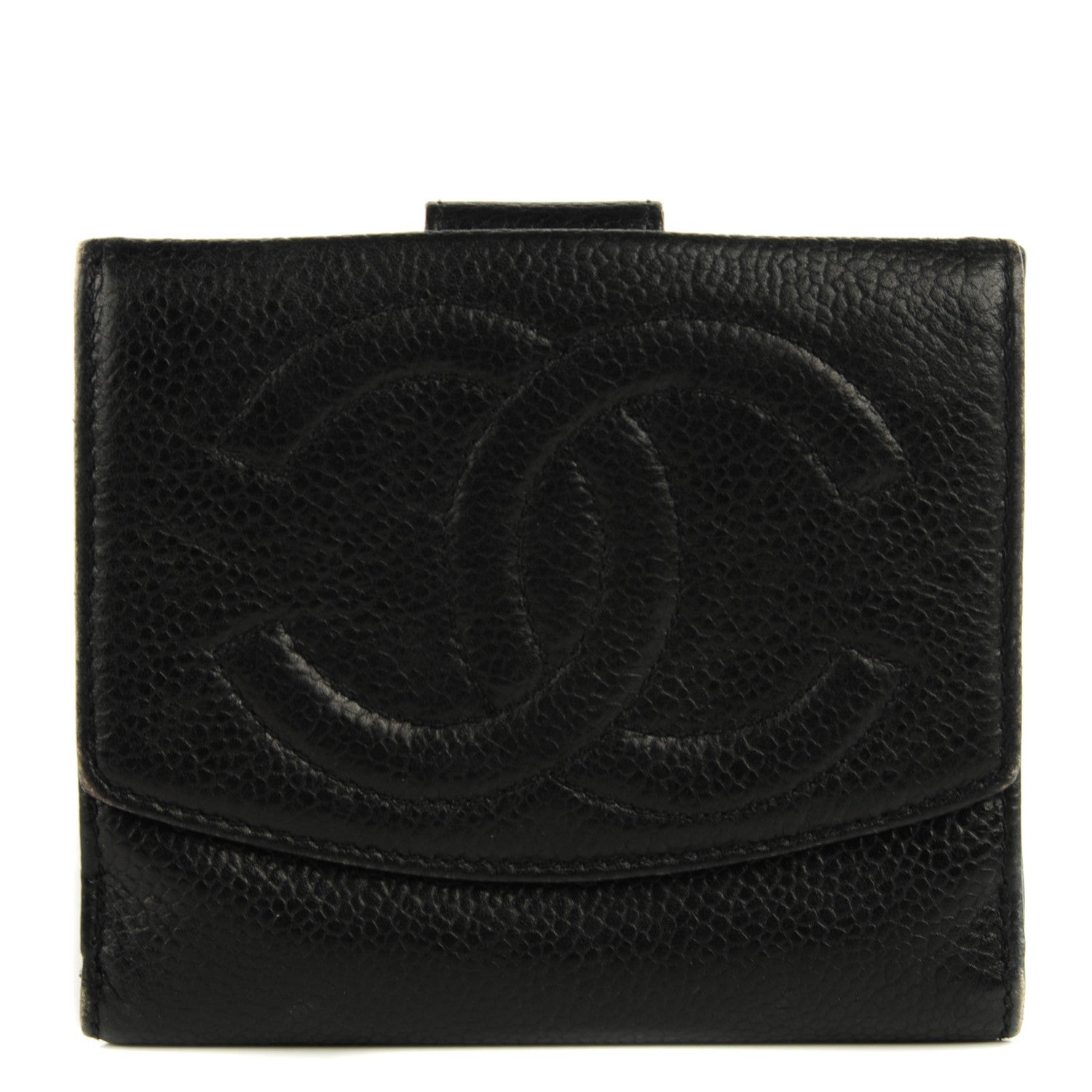 Chanel Caviar Timeless CC Compact French Wallet Black 1 of 7