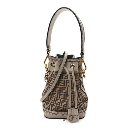 Fendi Suede Vitello Grace F is Fendi Micro FF Mini Mon Tresor Bucket Bag Nude Spring Maya 1 of 9