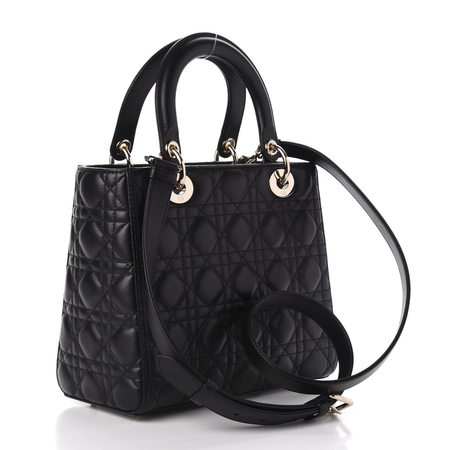 Lambskin Cannage Medium Lady Dior Black