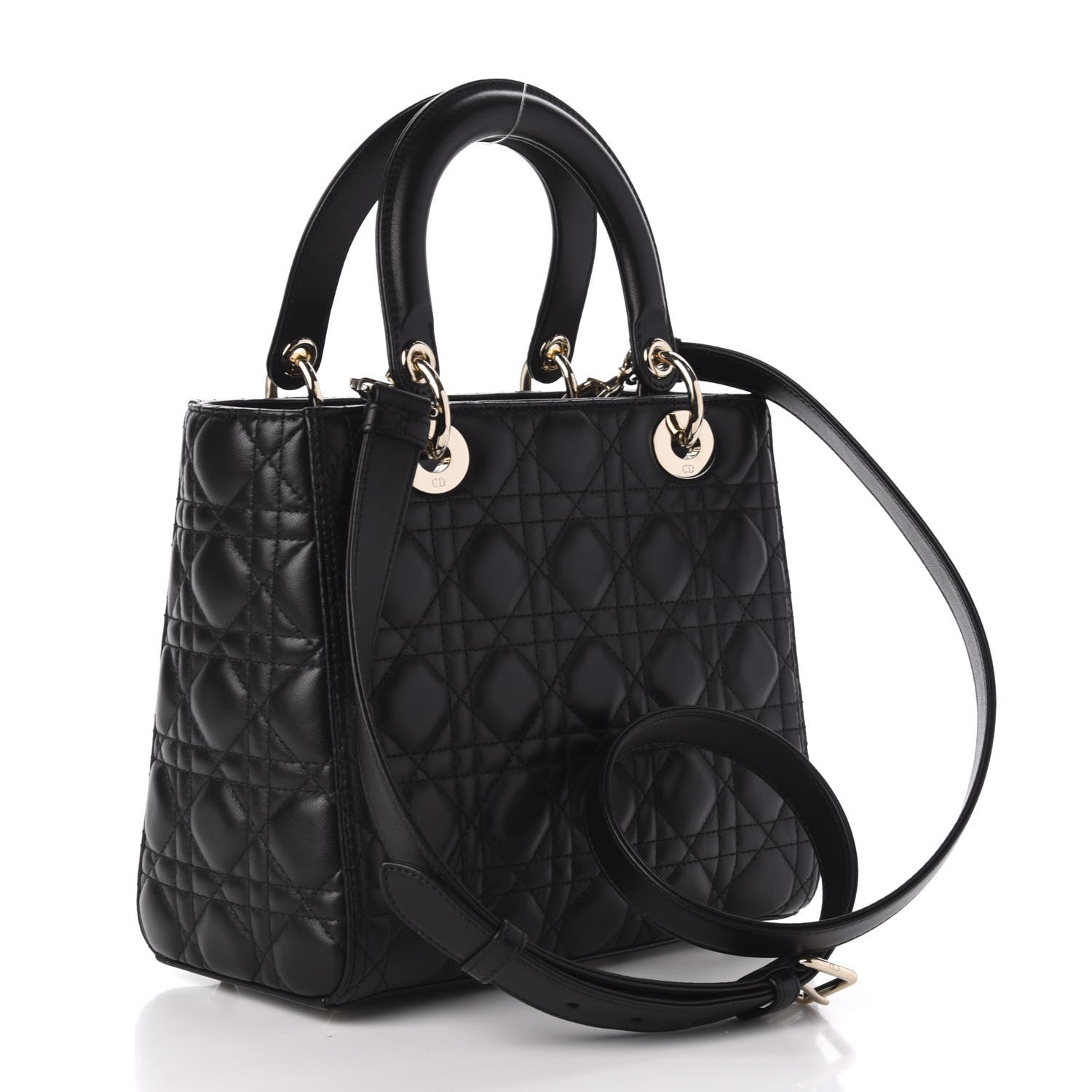 Christian Dior Lambskin Cannage Medium Lady Dior Black 3 of 11