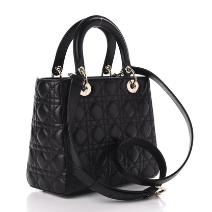 Christian Dior Lambskin Cannage Medium Lady Dior Black 3 of 11