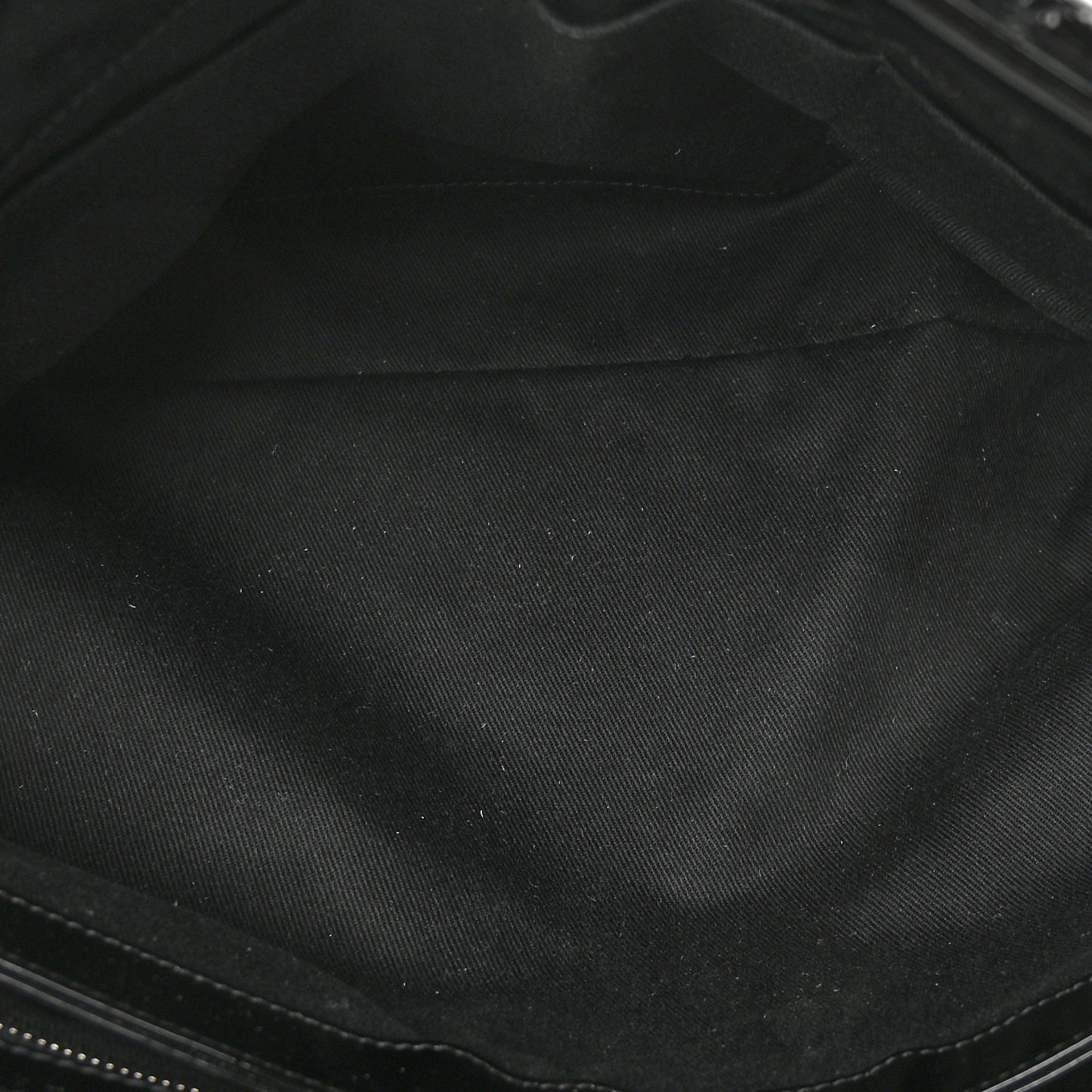Patent Quilted Maxi Just Mademoiselle Bowling Bag Black