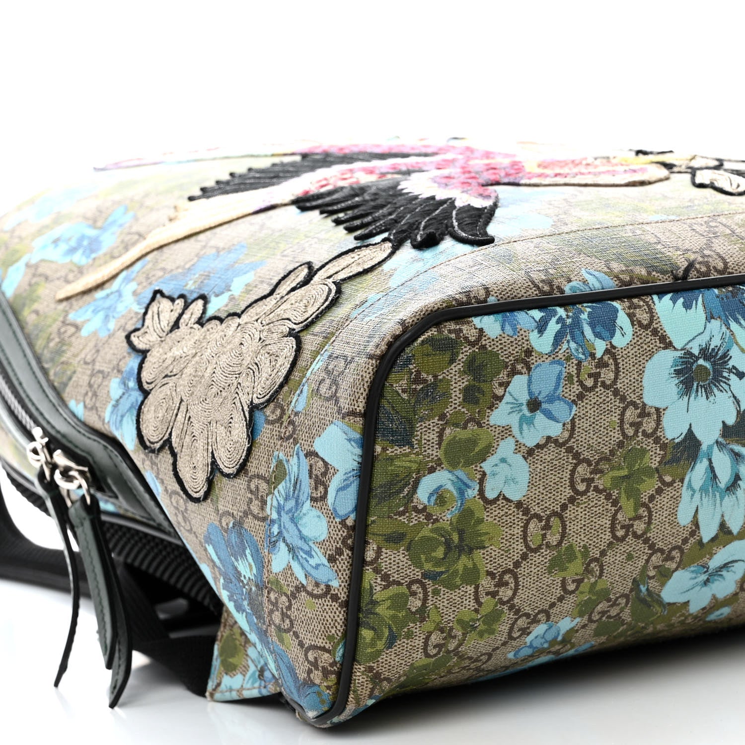 Gucci GG Supreme Monogram Blooms Bird Embroidered Dome Backpack 9 of 13
